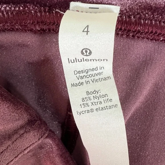 Rare Lululemon Wunder Lounge High-Rise Tight Velvet Leggings